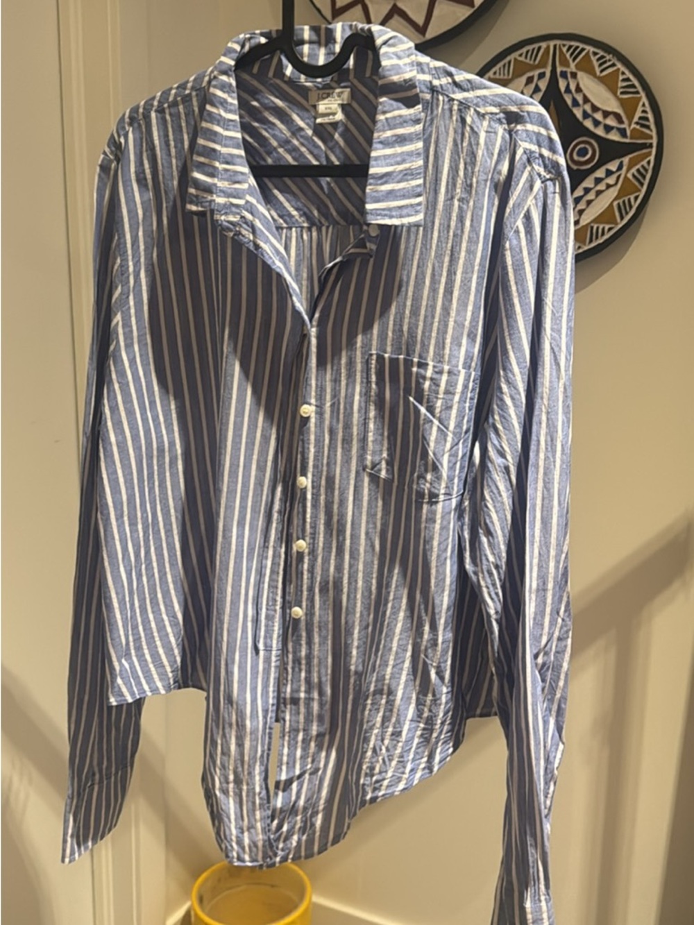 J. Crew Blue and White Striped Button-Down Shirt